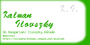 kalman ilovszky business card