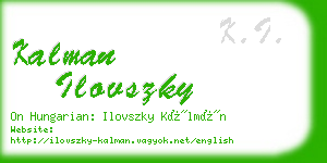 kalman ilovszky business card